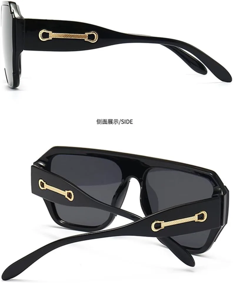 

Винтажные солнцезащитные очки большого размера для женщин и мужчин, с плоской верхней частью, сине-белые, ретро-очки, с защитой от ультрафиолета UV400 LANGSER, 3