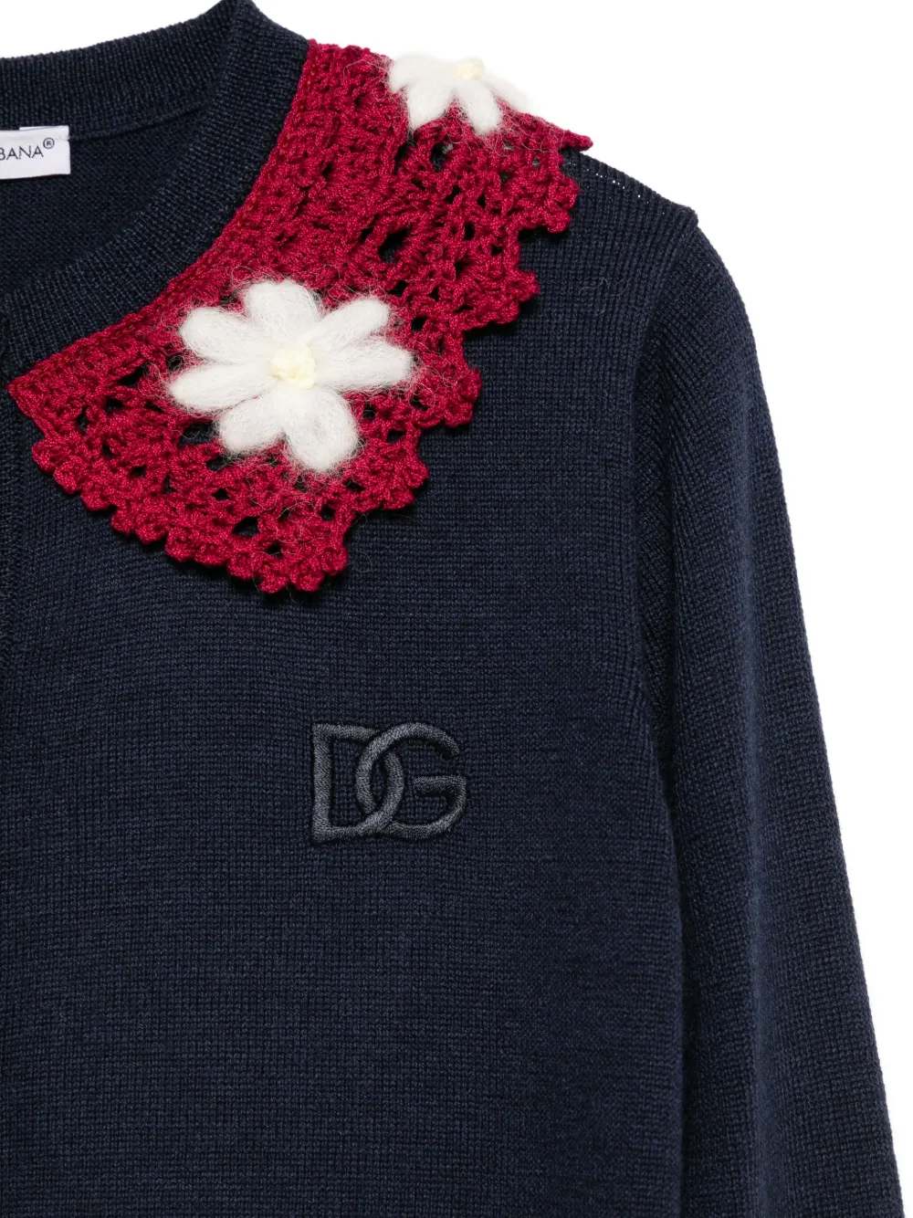 Кардиган в технике кроше Dolce & Gabbana Kids, синий — фото 3