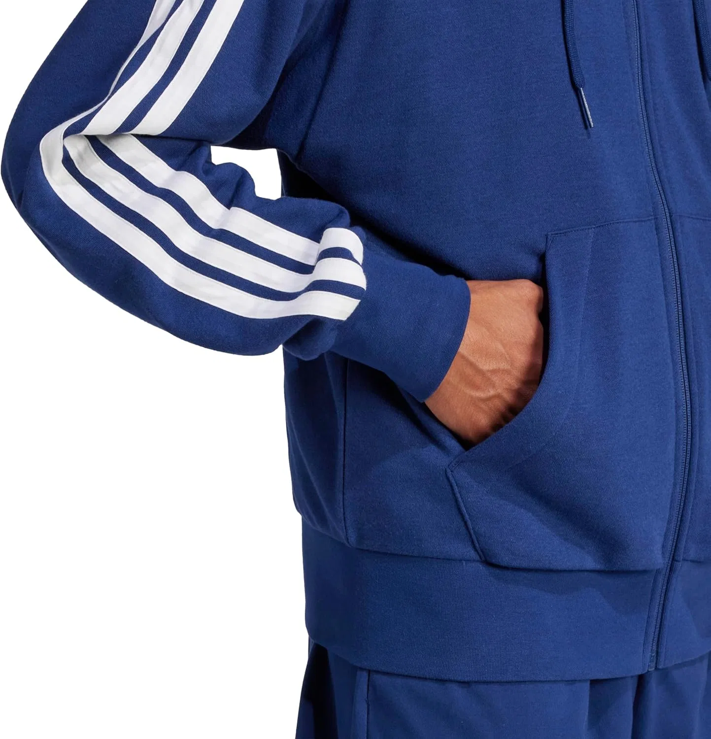 Толстовка на молнии adidas, темно-синий/белый — фото 3
