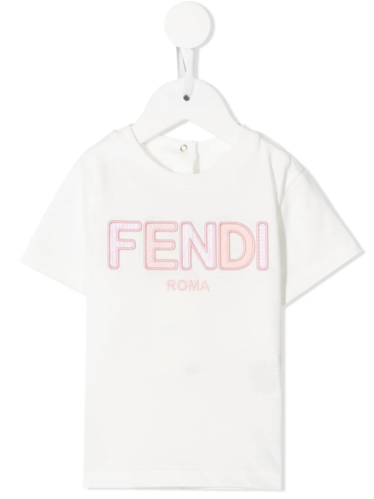

Fendi Kids футболка с вышитым логотипом, белый