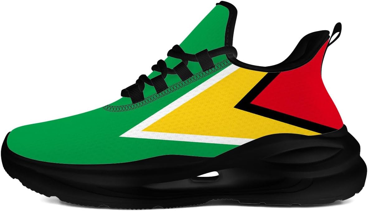 

Кроссовки с флагом Гайаны для женщин и мужчин, для бега, тенниса и ходьбы Generic, красный/зеленый/желтый