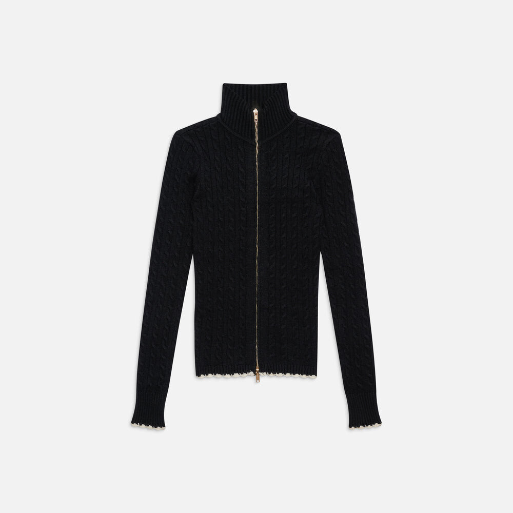 

Свитер Frankies Bikinis Carter Cable Knit Sweater, черный