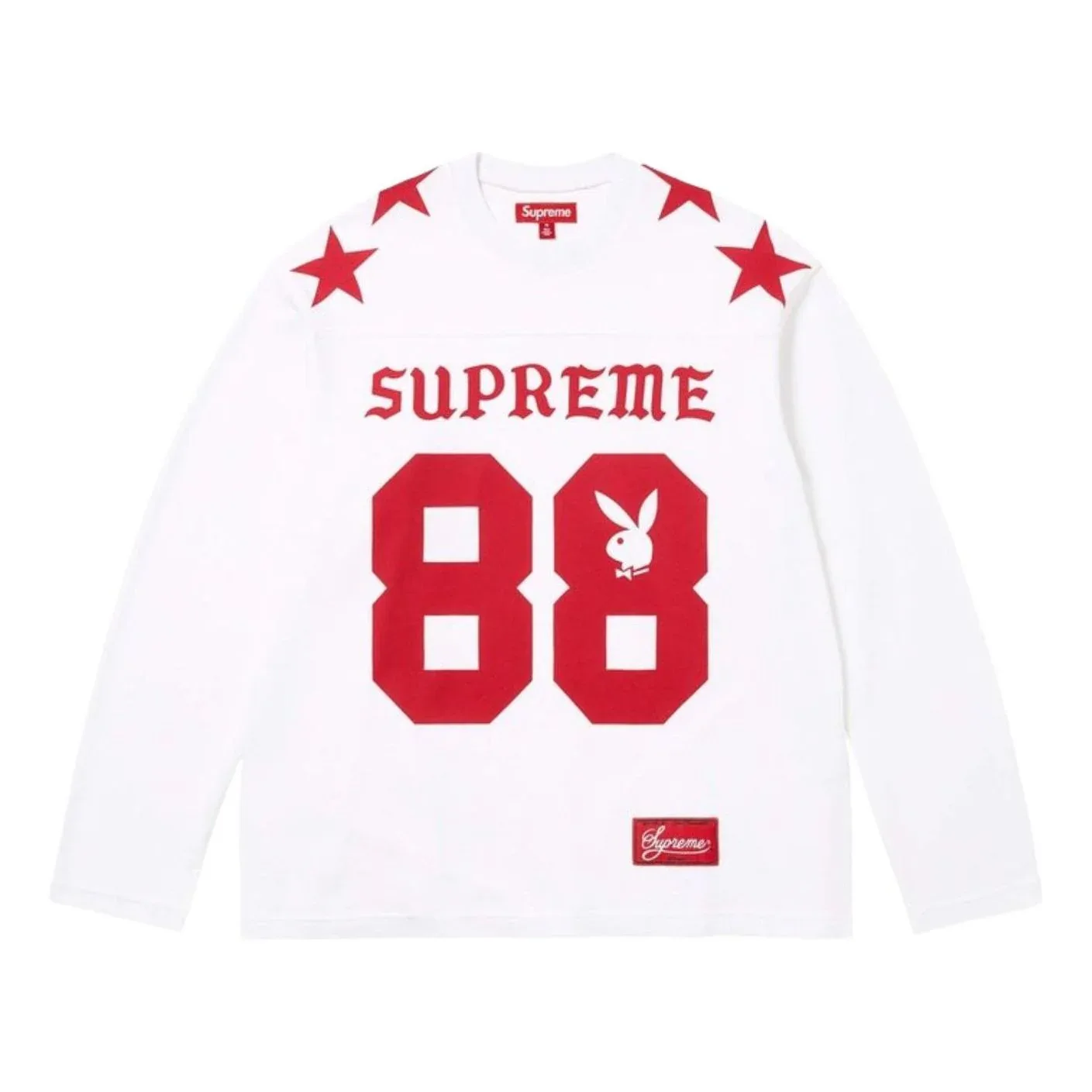 Футболка Supreme x Playboy SS26 с длинными рукавами, белая