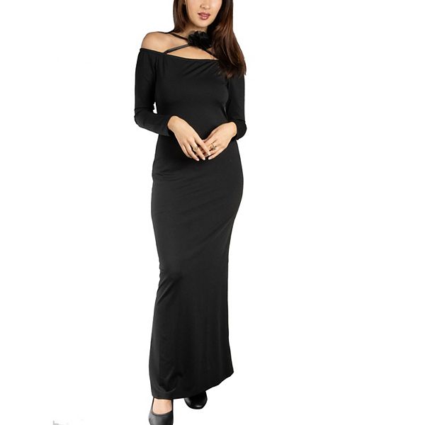 

Женское платье-макси с цветочным декором и открытыми плечами Jess By Meiko, Black