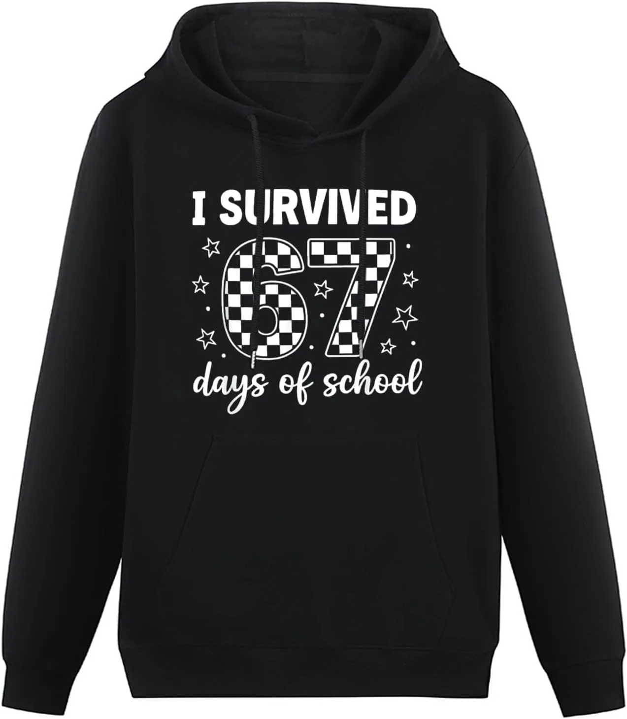 Толстовка I Survived 67 с капюшоном, мягкая, стильная, с длинным рукавом и карманом — фото 4