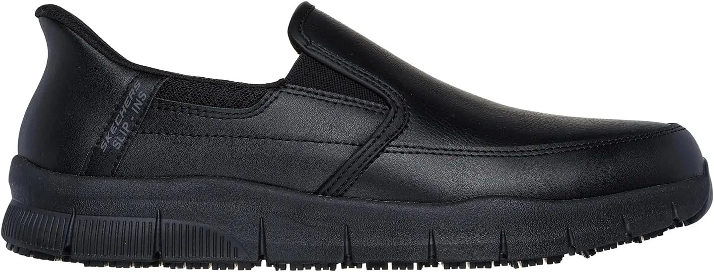 Мужские медицинские рабочие ботинки Skechers Nampa Broxtin, Black Leather Synthetic — фото 3