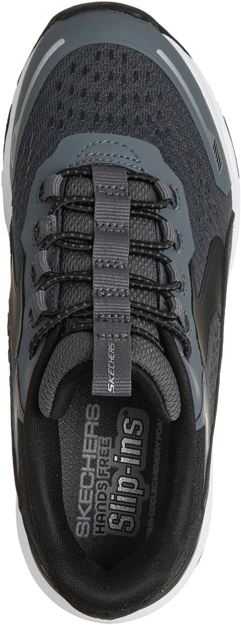 Детские слипоны Skechers для мальчиков Hands Free, Glide-Step Vista Lane 404203l (младший/старший ребенок), черный/угольный — фото 3