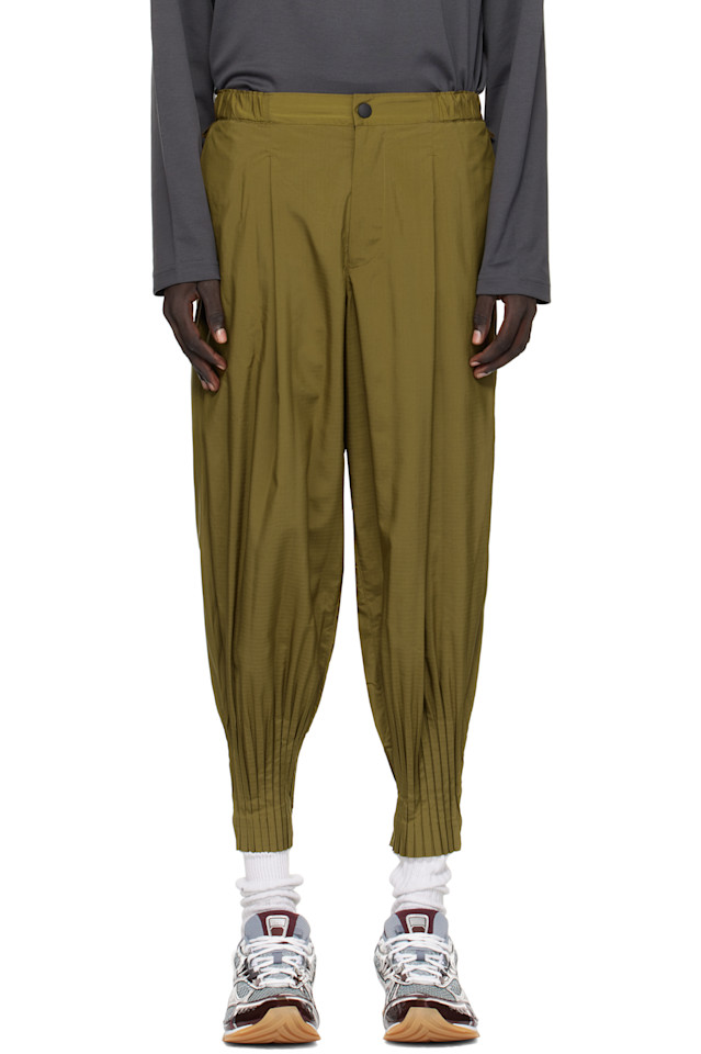 

Брюки Cascade Homme Plissé Issey Miyake, хаки
