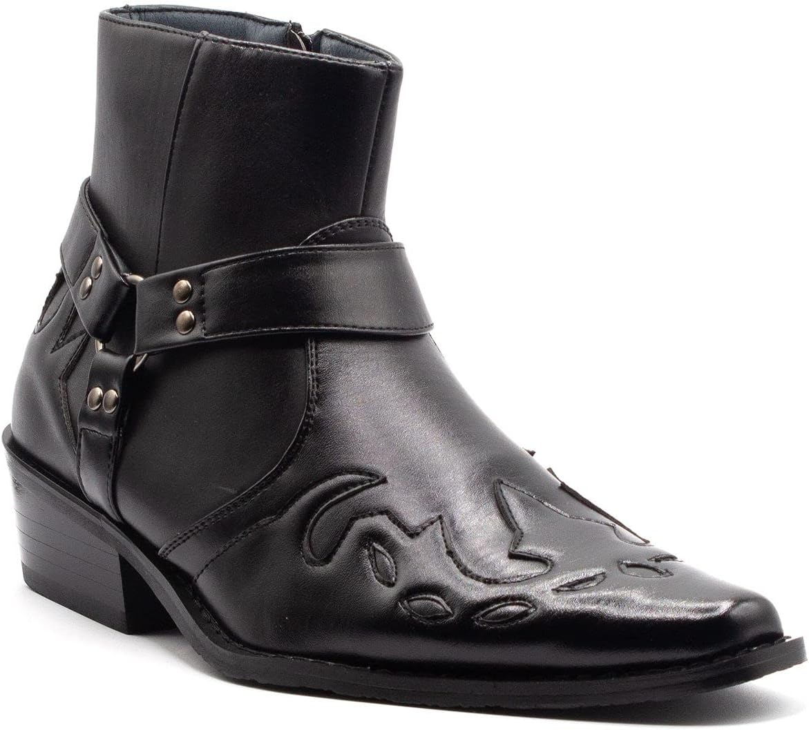 

Мужские высокие ковбойские сапоги Jazam 40126 с кожаной подкладкой в западном стиле Jazame, черный