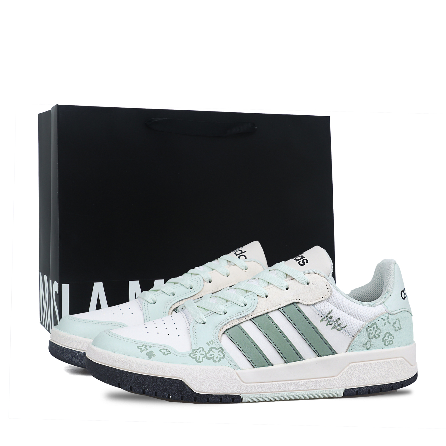 

Adidas Neo Кроссовки для скейтбординга Entrap Coverage Balance Low top, унисекс, белый с зелеными вставками