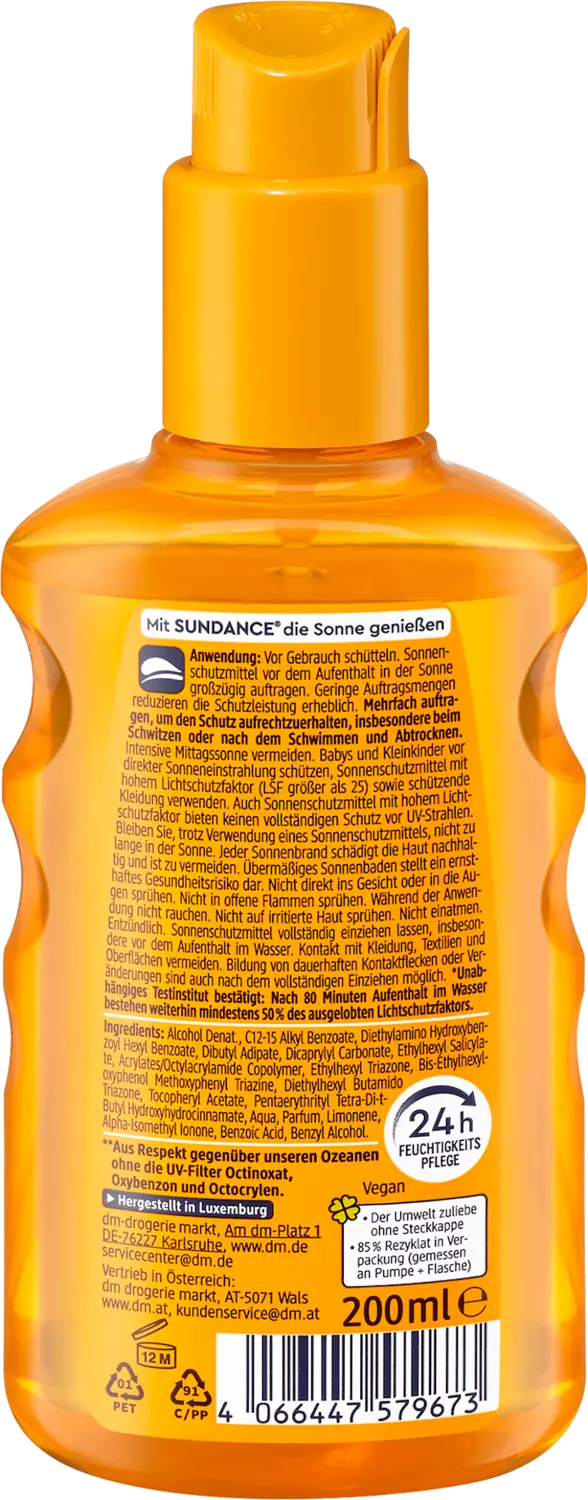 Солнцезащитный спрей SUNDANCE Sonnenspray transparent  LSF 30, 200 ml — фото 2