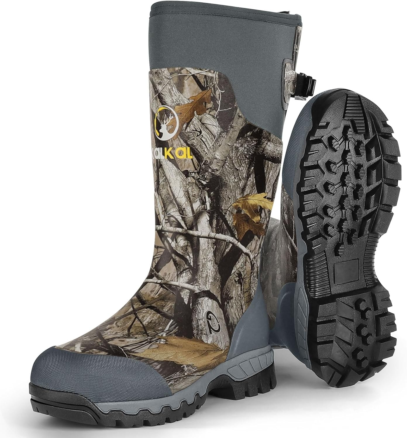 

Охотничьи сапоги Kalkal, водонепроницаемые противоскользящие сапоги для дождя, утепленные резисапоги с неопреновым слоем толщиной 6 мм, для охоты, работы в сельском хозяйстве (размеры 6-14), серый