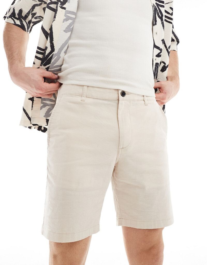 

Кремовые шорты из льняной смеси Jack & Jones