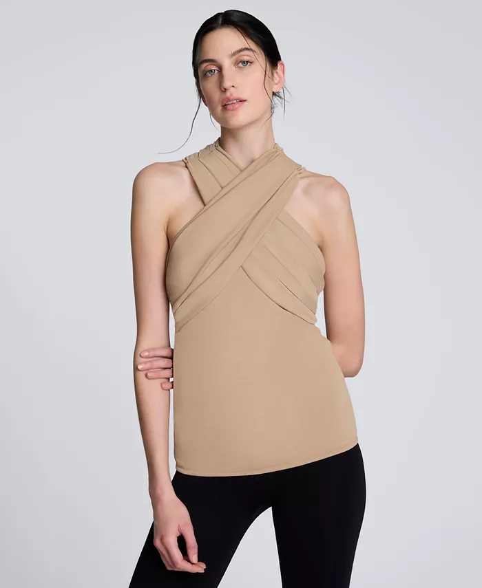 

Женский топ-халтер с перекрещивающимися бретелями Kenneth Cole, коричневый/бежевый