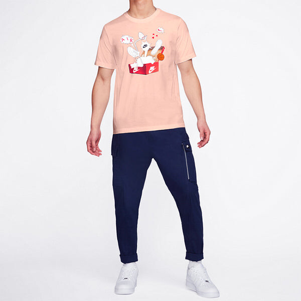 Футболка как m sportswear nsw tee shoe print short sleeve coral red Nike, красный — фото 3