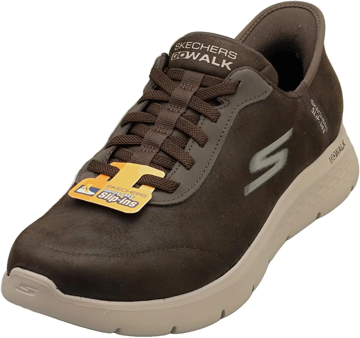 Мужские кроссовки Skechers Slip Ins Go Walk Flex Trainers, коричневый