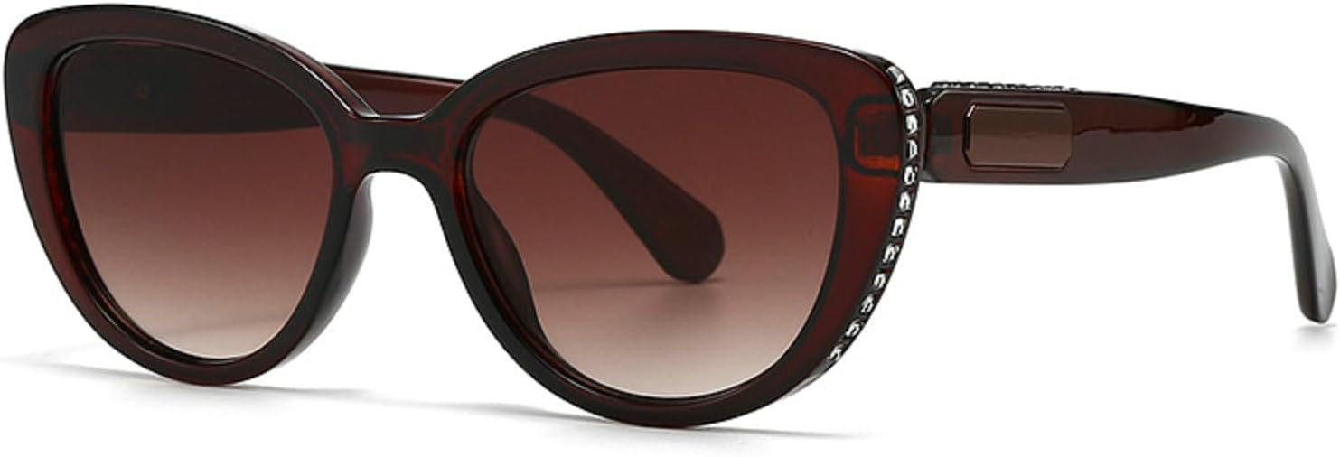 

Модные солнцезащитные очки «кошачий глаз» 2024 года для женщин, роскошные солнцезащитные очки со стразами, женские очки для вечеринок, защита от ультрафиолета UV400 mincl, Brown