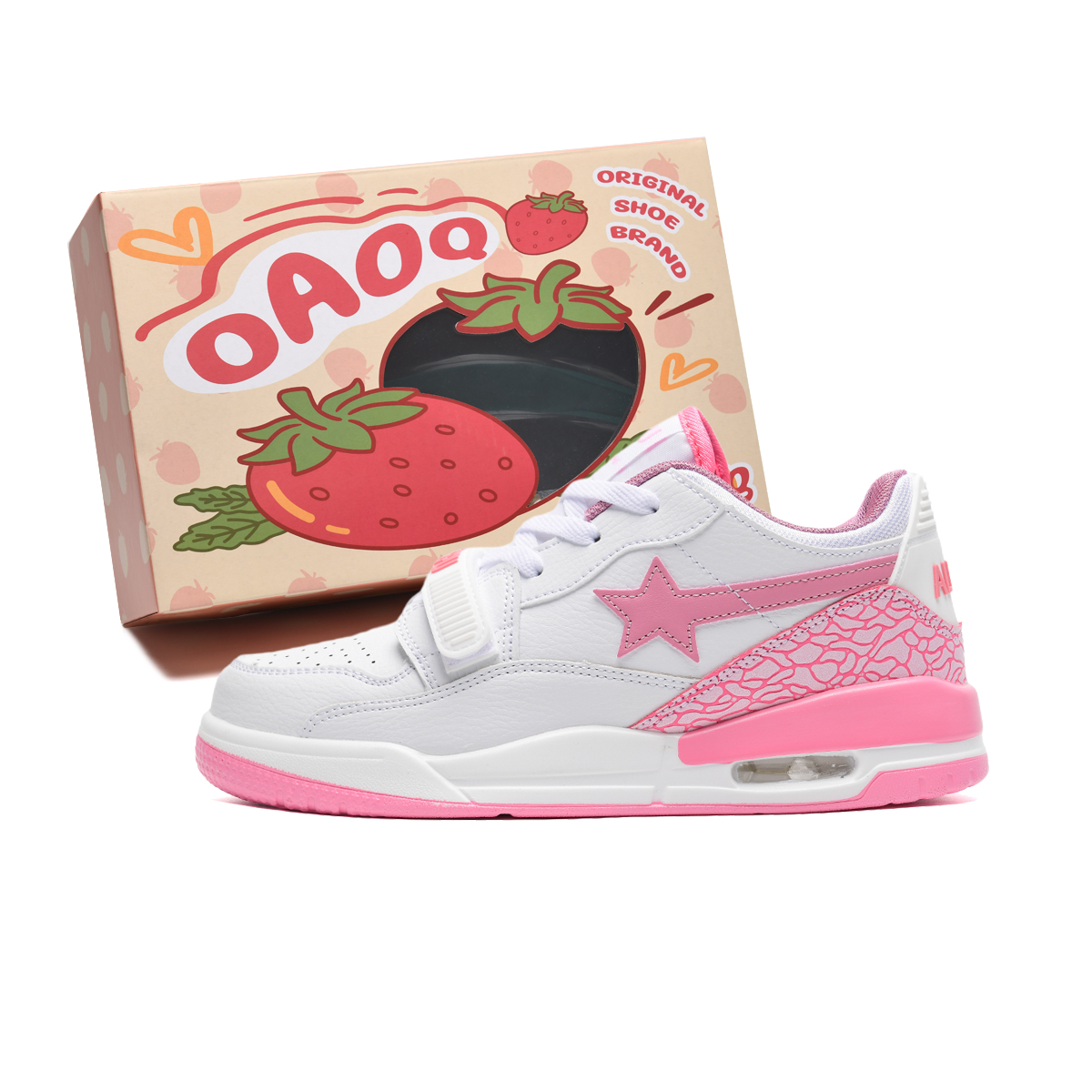 

OAOQ Износостойкие легкие дышащие лоу-топ скейтборд кроссовки унисекс розовые, цвет Pink