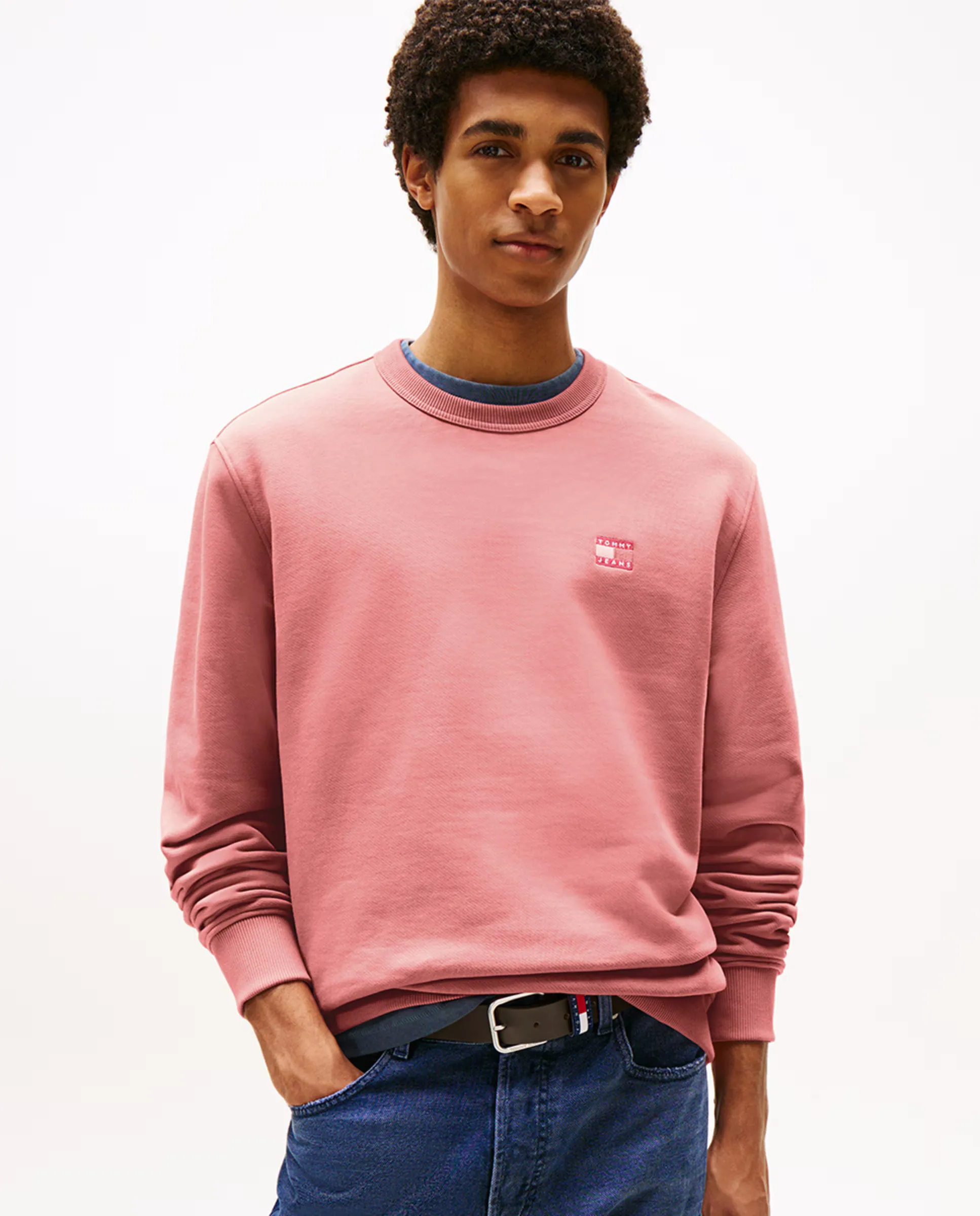 

Мужская худи обычного кроя с круглым воротом Tommy Jeans, розовый