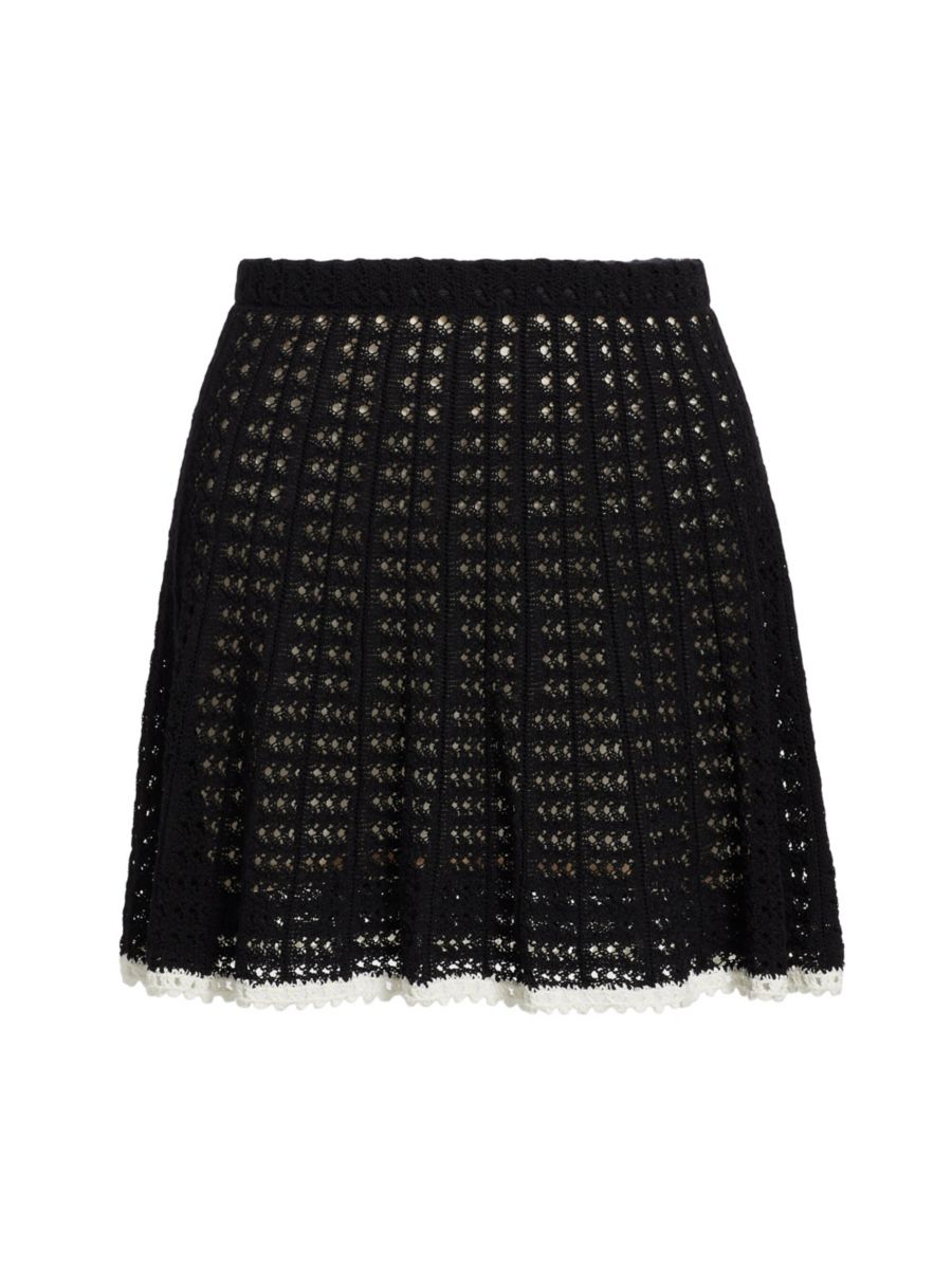 

Мини-юбка Florrie Pointelle Alice + Olivia, черный