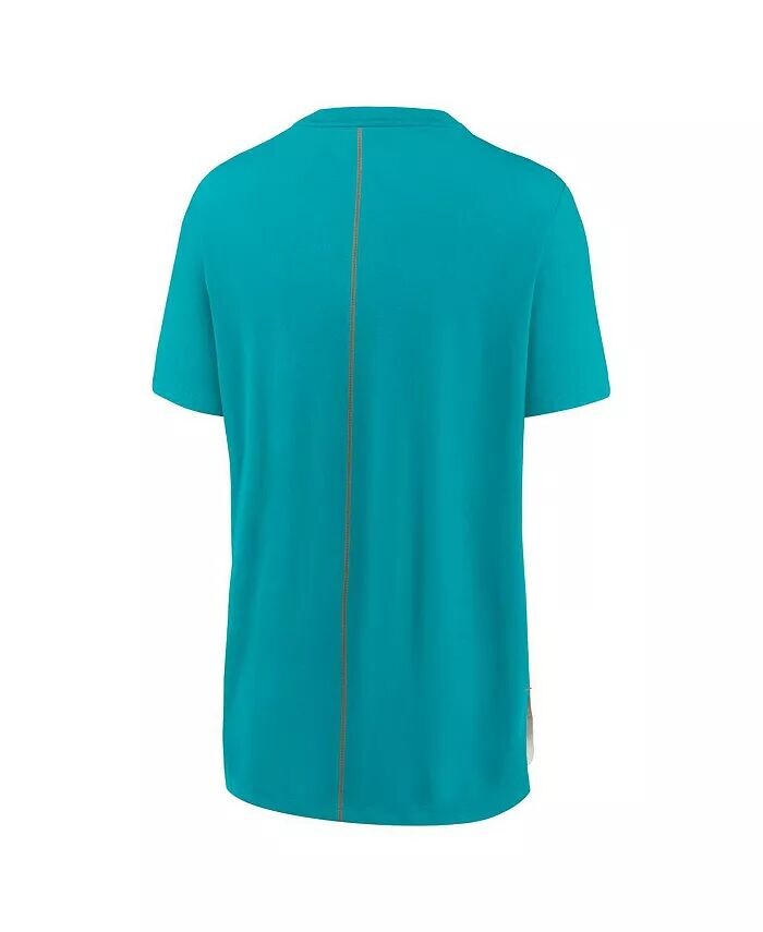 Женская футболка кремового/голубого цвета Miami Dolphins Wordmark Tri-Blend Nike, мультиколор — фото 2