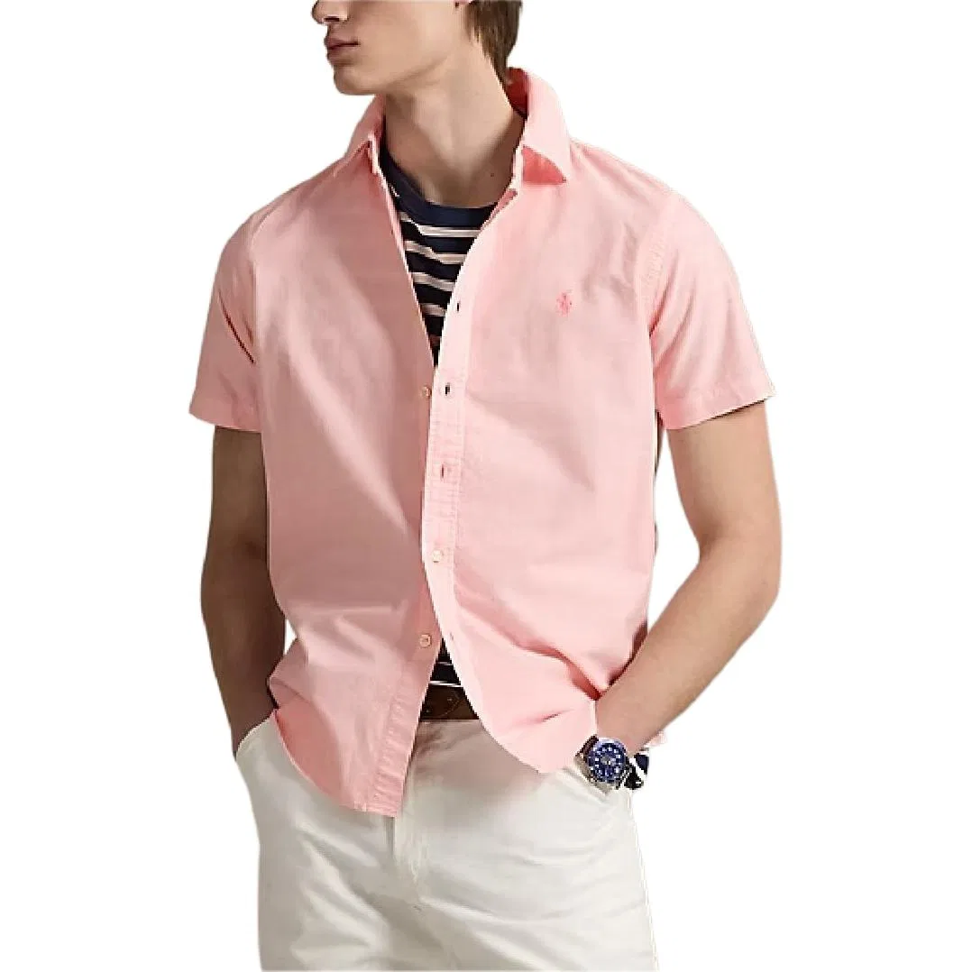 Рубашка мужская Pink Lapel Moderate Other Polo Ralph Lauren — фото 3