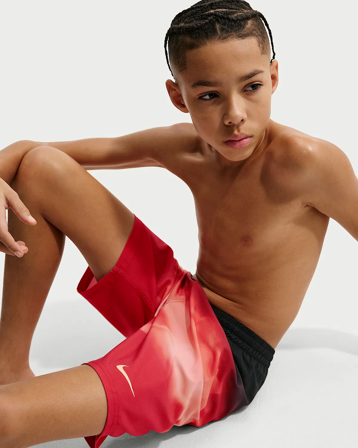 Детские (мальчиковые) плавки Nike Swim Breaker 7" с боксерской подкладкой, University Red — фото 4