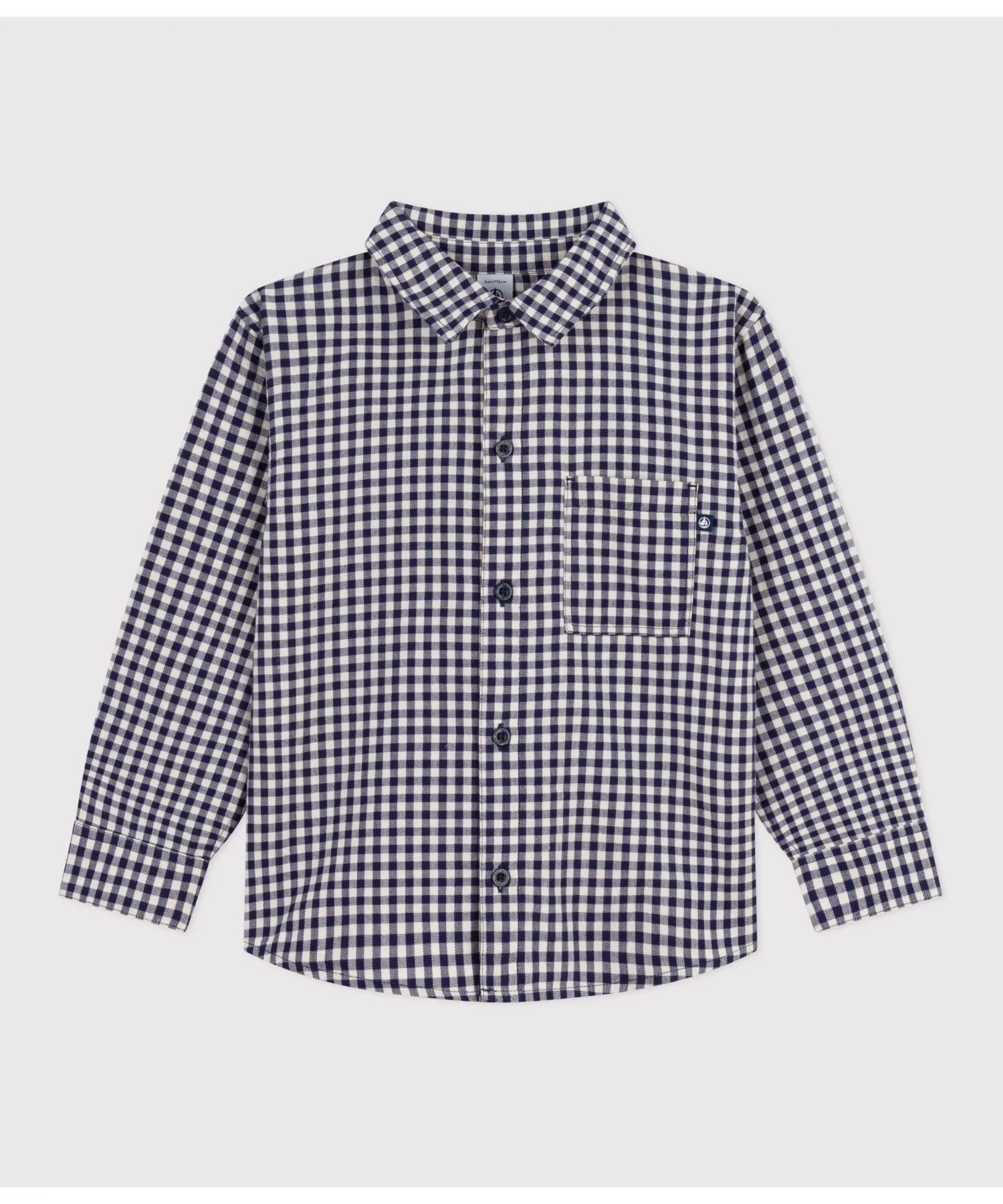 Детская рубашка PETIT BATEAU с длинным рукавом и клеткой — фото 4