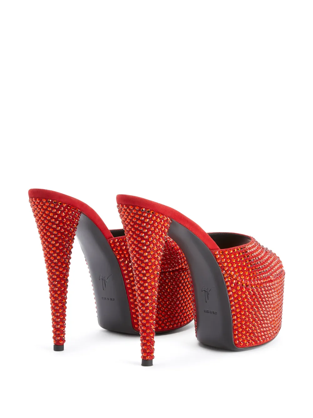 Босоножки Aida 150 с кристаллами Giuseppe Zanotti, красный — фото 3