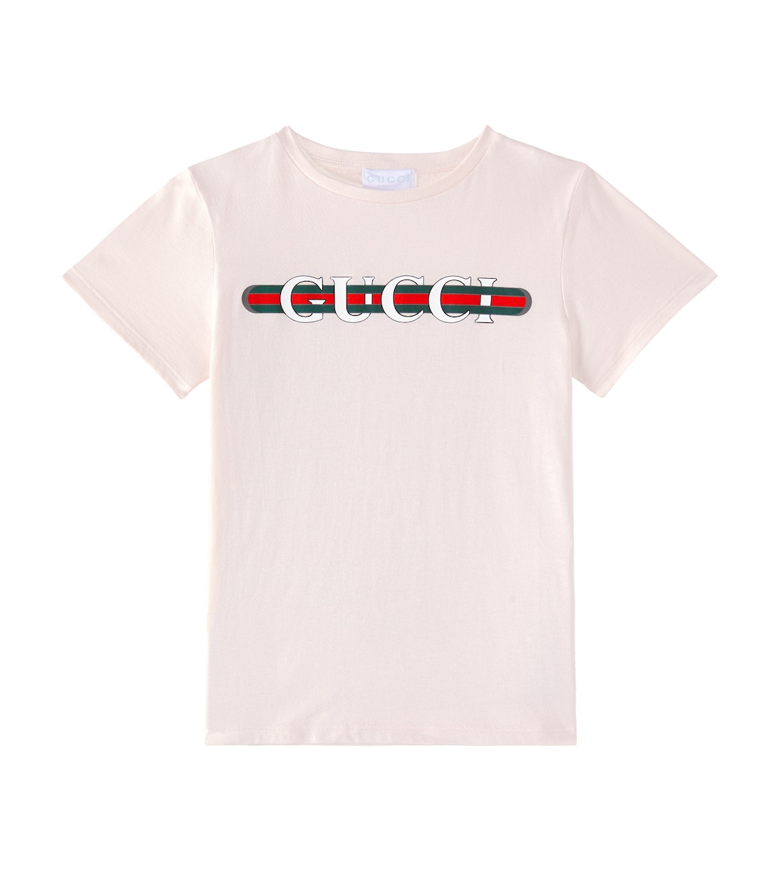 

Футболка из хлопкового джерси с логотипом Gucci Kids, Rose Water/ Mc