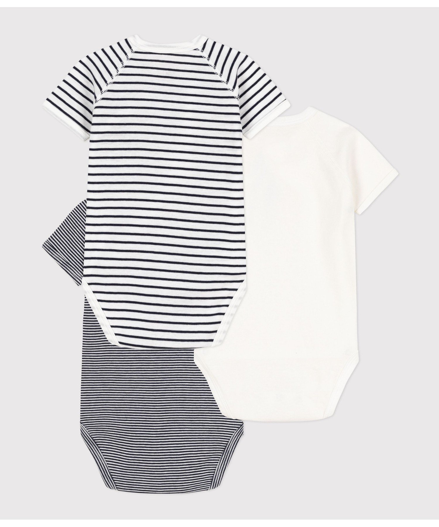 Комплект из трех предметов: боди с коротким рукавом и принтом «Мариньер» PETIT BATEAU, Color 1 — фото 2