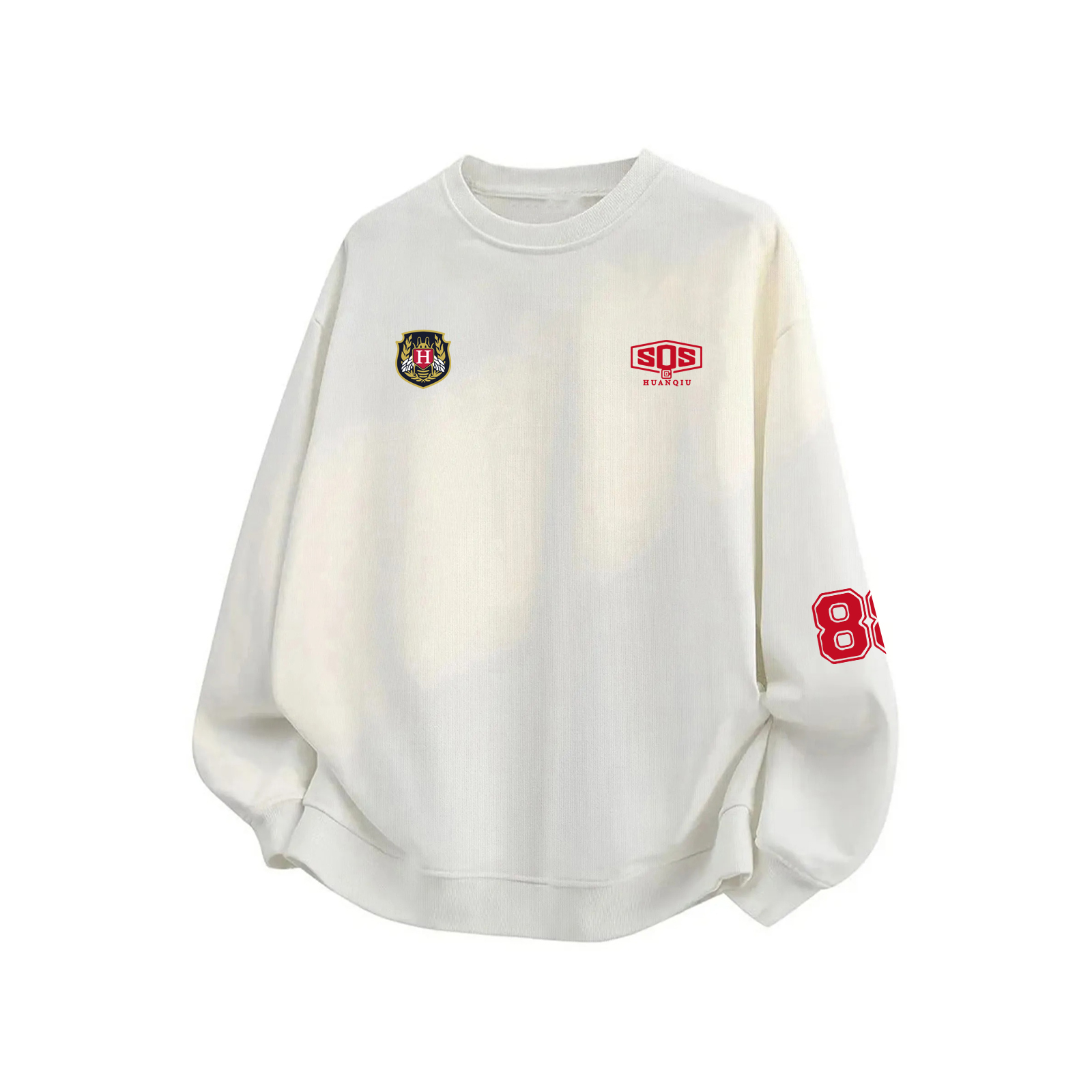 

Свитшот Unisex Crew Neck Moderate Heavyweight HUANQIU, белый (красный )
