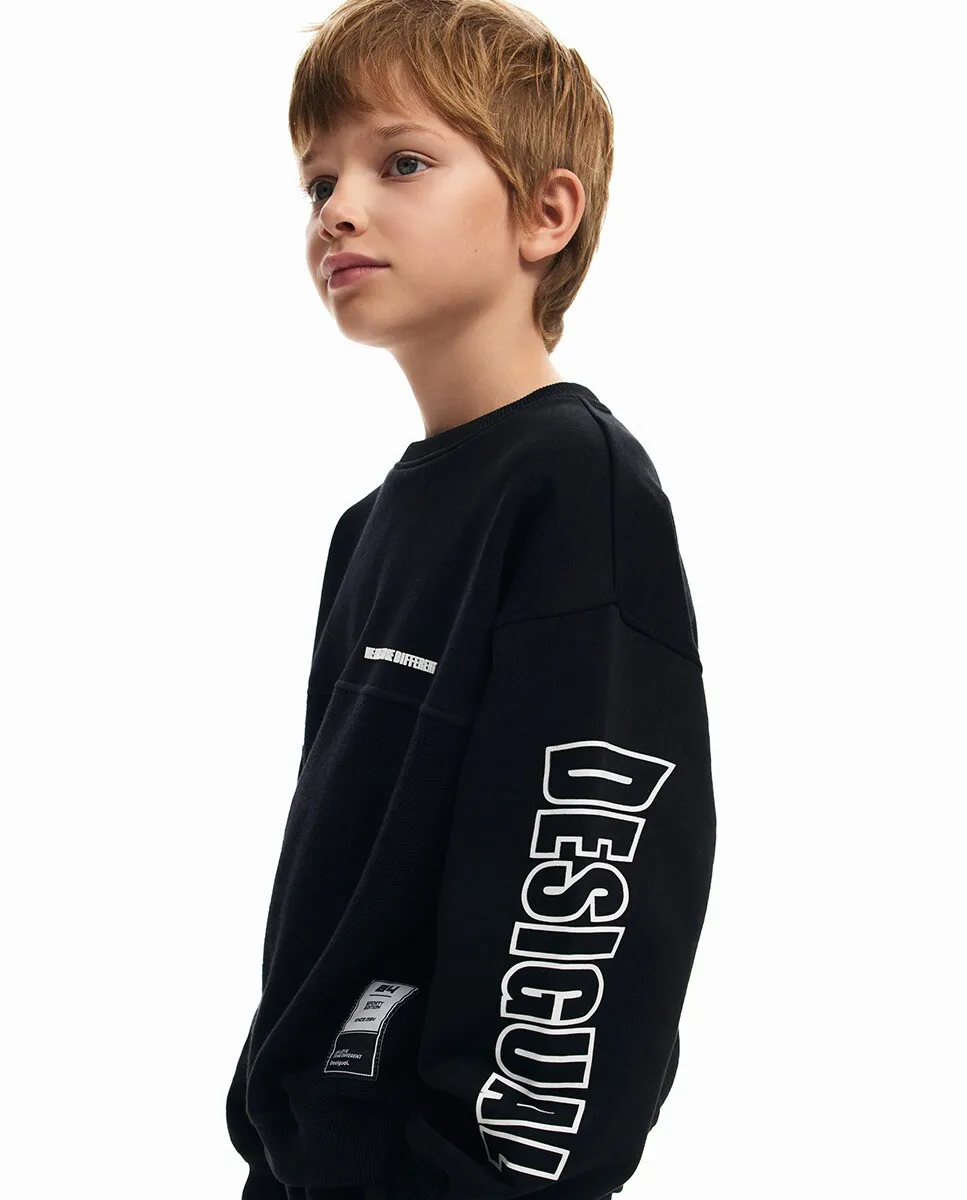 

Толстовка для мальчика из колледжа Desigual, черный