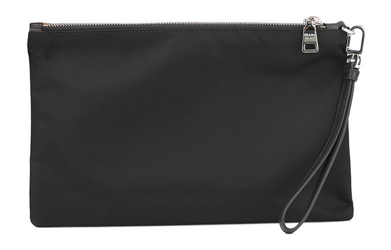 PRADA Saffiano переработанный нейлон с коровьей кожей косметичка портфель ручная кладь большая мужская черная — фото 3
