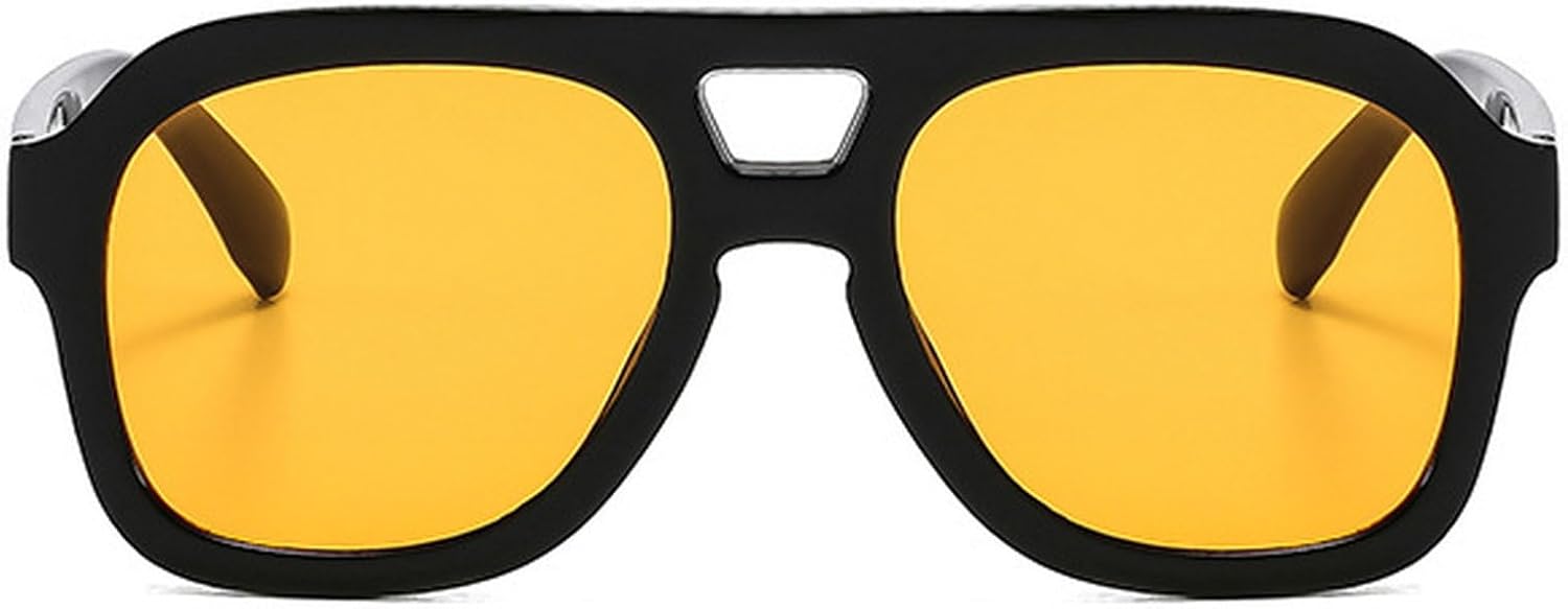 

Винтажные солнцезащитные очки-пилот с двойной перемычкой, для женщин и мужчин, квадратная толстая оправа, модные, увеличенного размера, в стиле 70-х, солнцезащитные очки UV400 mincl, C9