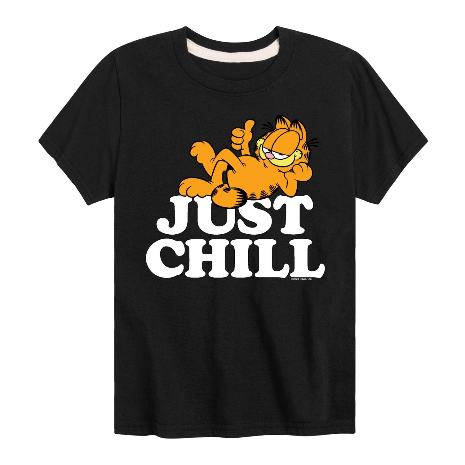 

Футболка с рисунком Garfield Just Chill для мальчиков 8–20 лет Licensed Character, черный