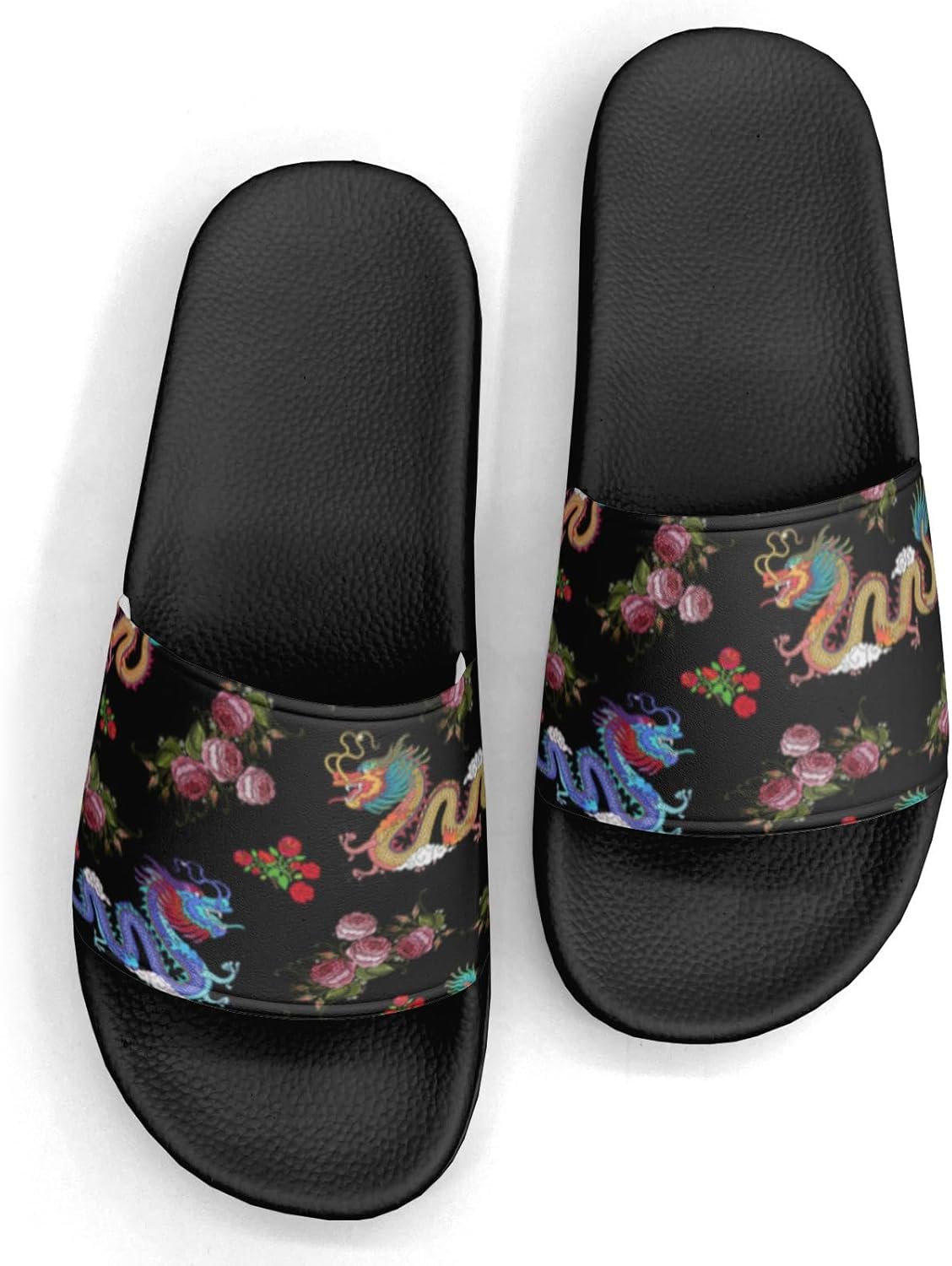 

Сланцы с дизайном «Розовый цветок дракона» для женщин и мужчин, повседневные спортивные сандалии, шлепанцы для бассейна, душа, для дома и улицы Generic