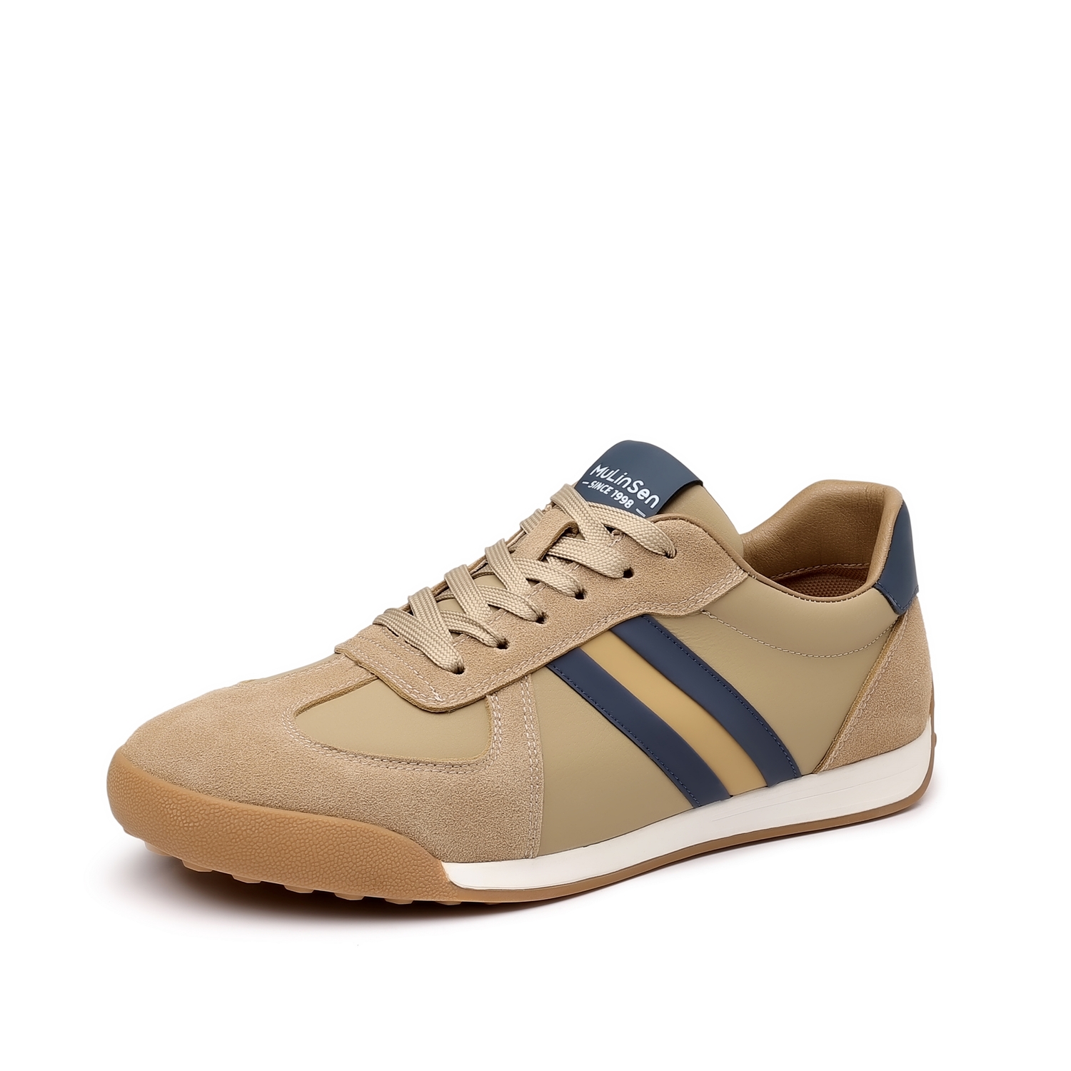 

Mulinsen Мужские повседневные низкие кеды коричневые, цвет Brown