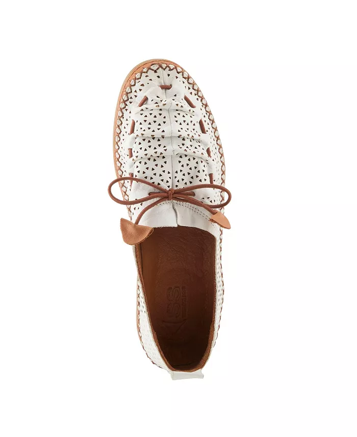 Туфли-лодочки BERNA-PERF из перфорированной кожи с эластичными шнурками Spring Step, белый — фото 3