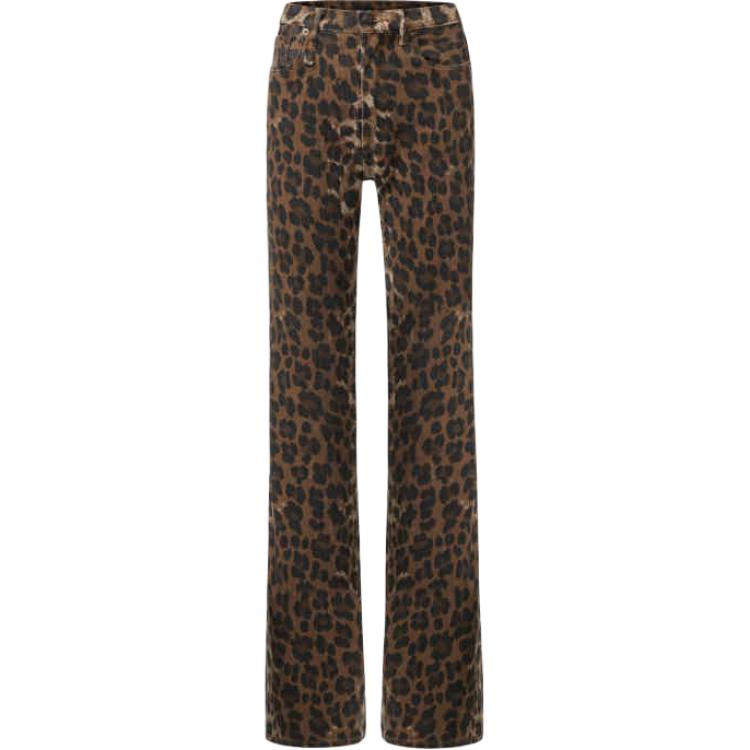 

Дизайнерские джинсы с расклешенным принтом R13, Animal Print Color