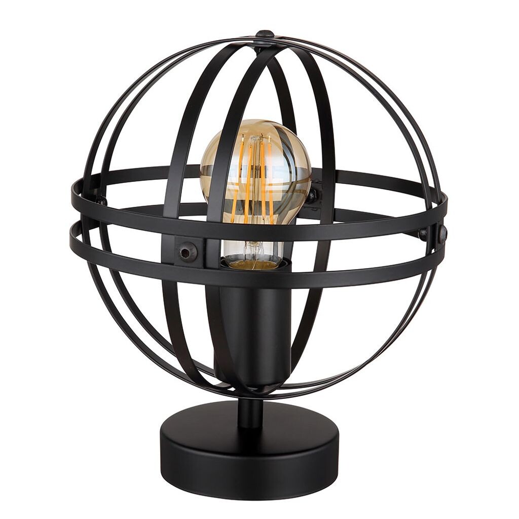 

Лампа настольная, металл, шар, индастриал, черный, D 20 см etc-shop