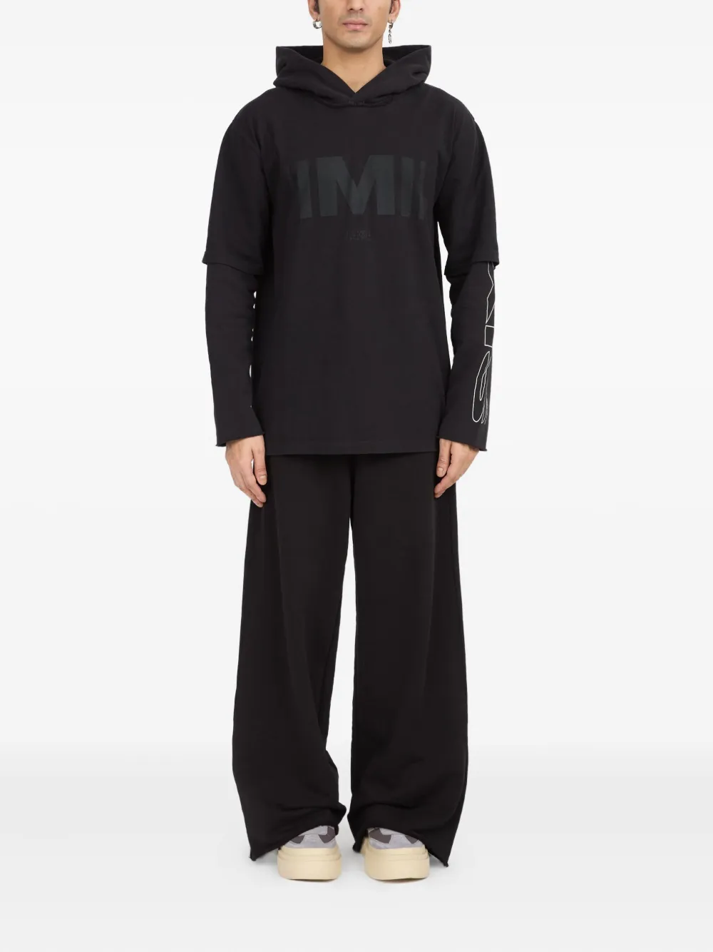 Худи с графичным принтом MM6 Maison Margiela, черный — фото 2