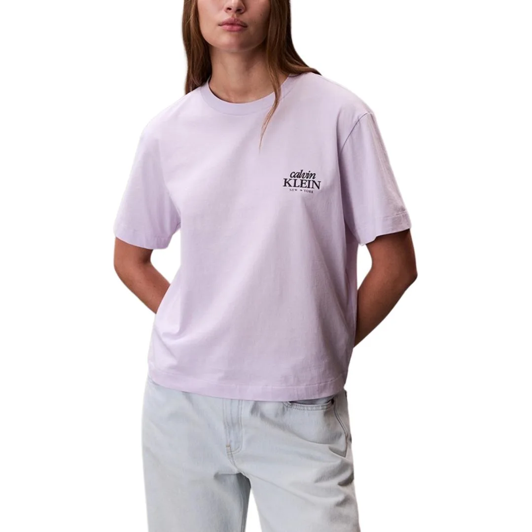 Calvin Klein Футболка женская светло-фиолетовая с круглым вырезом