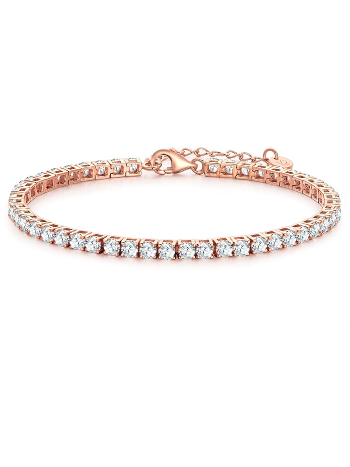 

Glanzstücke München Браслет из стерлингового серебра с фианитами, покрытыми розовым золотом