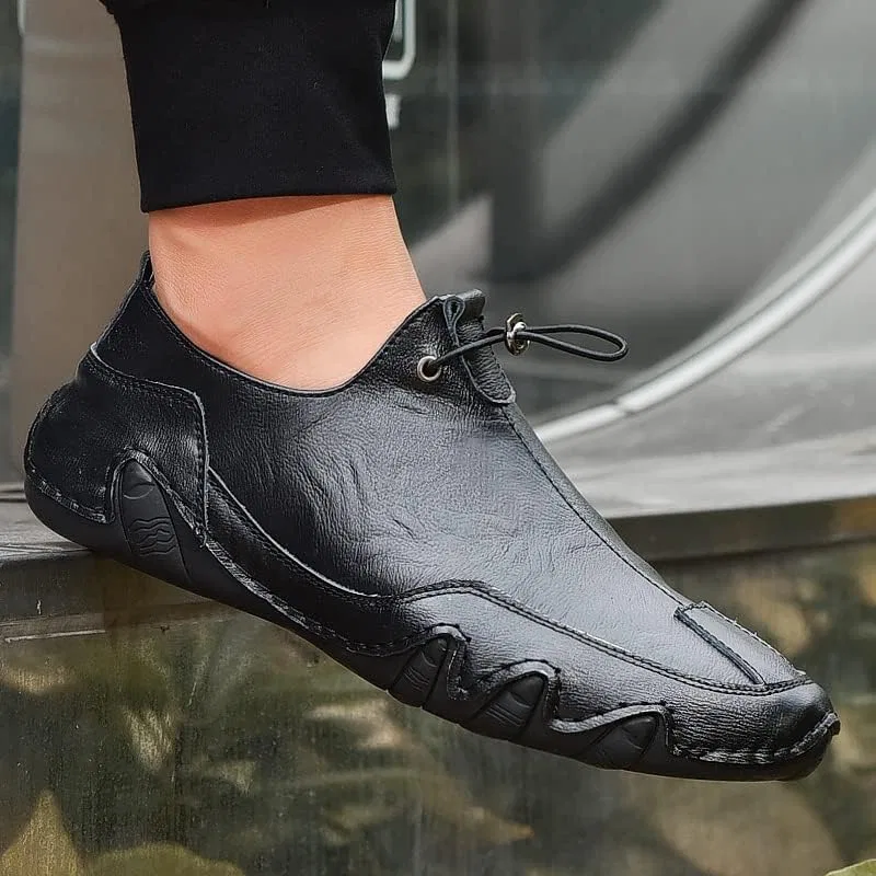 Мокасины кожаные Loafers Black Abborora — фото 3