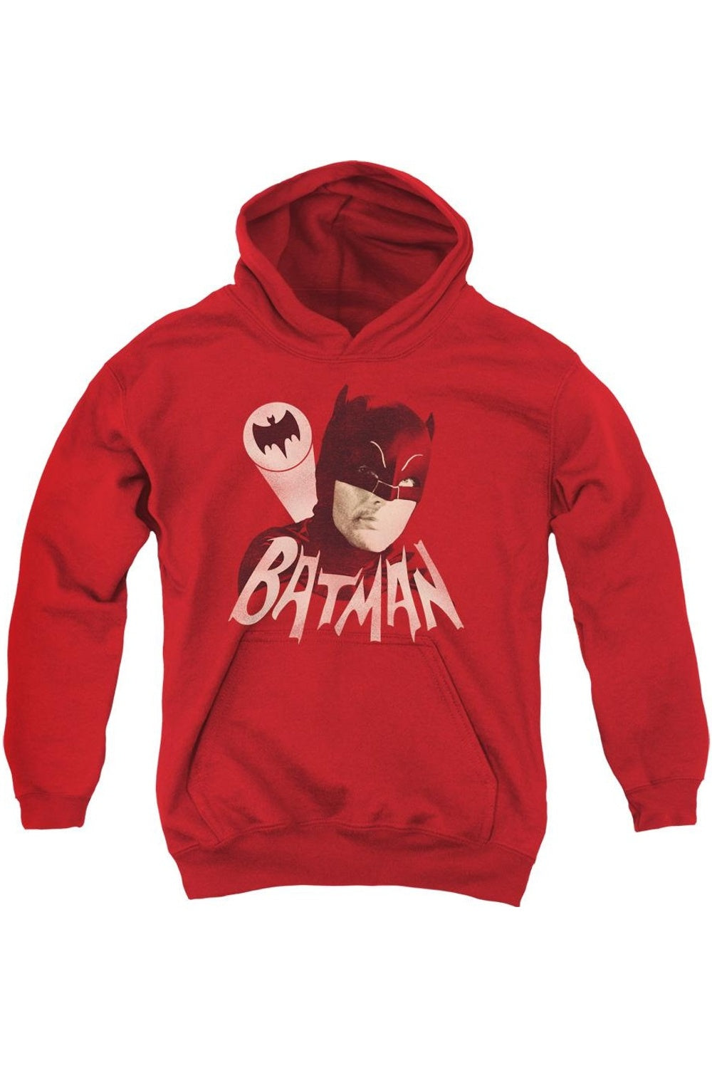

Батмен Классический ТВ Бэт-сигнал молодежная толстовка с капюшоном Gildan, красный