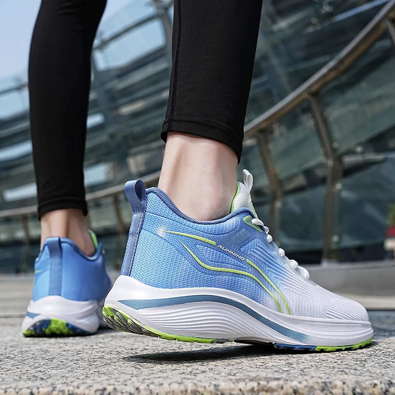 

Унисекс кроссовки, легкие беговые туфли, вязаная сетка, комфортные и дышащие, противоскользящие, износостойкие, амортизирующие, подходят для различных видов спорта в помещении и на улице (мужчины/женщины) Vtiao, синий