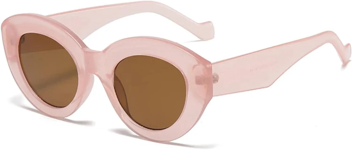 

Модные большие солнцезащитные очки «кошачий глаз» для женщин, ретро-очки с леопардовым принтом, защита от УФ-излучения UV400 для мужчин TOIPASTN, Pink Tea