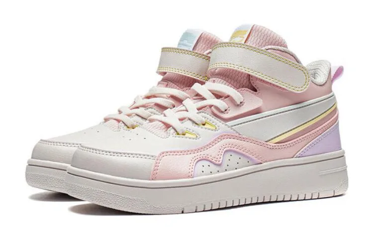 YOUNG Li-Ning YOUNG 937 кожаные низкие кроссовки для скейтбординга розово-серые подростковые — фото 4