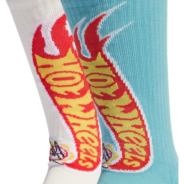 Носки 2 пары Sean Wotherspoon x Hot Wheels Crew Adidas Originals, 2 пары (Светло-голубой/Айвори) — фото 2